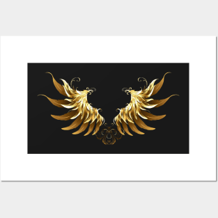 Shiny Angel Wings ( Golden  Wings ) Posters and Art